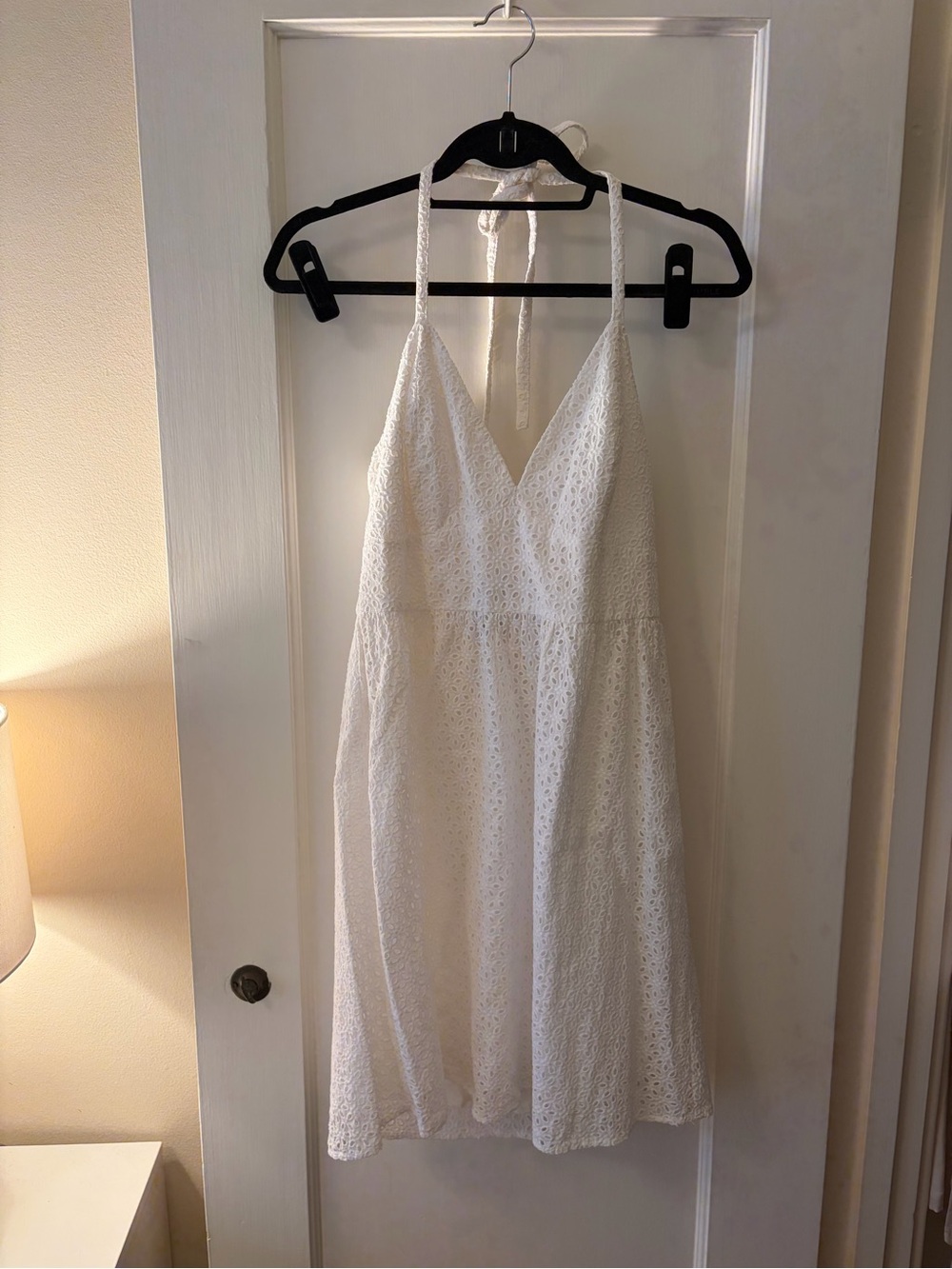 INC International Concepts White Lace Eyelet Sundress - Tie-Neck Halter